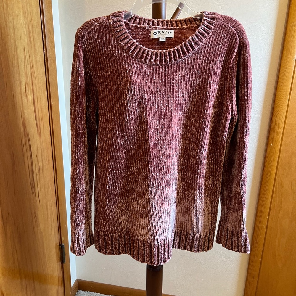 Womens Orvis Rose Chambray Sweater Medium